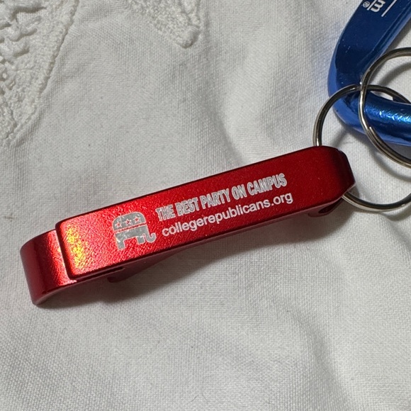 Republicans GOP Other - College Republicans  "Best Party on Campus" Red Bottle Opener Keychain